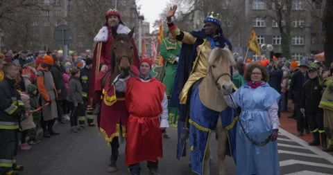 The Procession of the Three Kings is a Catholic holiday Stock Footage 229470206