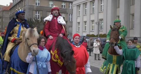 The Procession of the Three Kings is a Catholic holiday Stock Footage 229470365