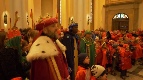 The Procession of the Three Kings is a Catholic holiday Video stock 229472120