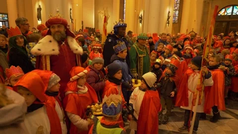 The Procession of the Three Kings is a Catholic holiday Stock Footage 229472425