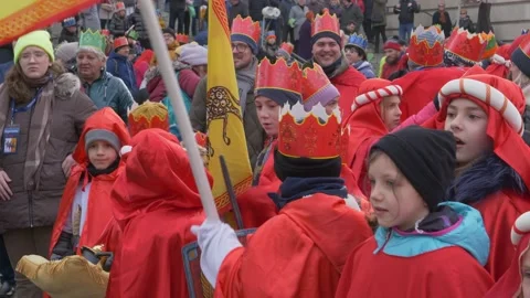 The Procession of the Three Kings is a Catholic holiday Stock-Footage 229542584