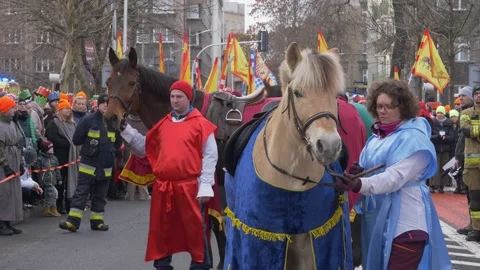 The Procession of the Three Kings is a Catholic holiday Video stock 229542726