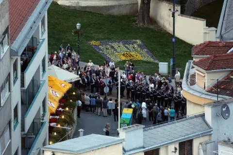 Procession through the streets of Zagreb Stock Photos