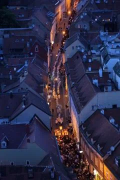 Procession through the streets of Zagreb Stock Photos
