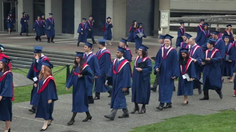 Procession of  University graduates Stock Footage 45497903