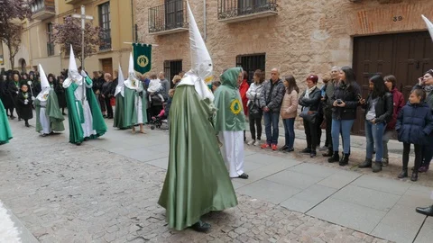 Procession of the Virgen de la Esperanza Brotherhood on Holy Thursday  through Stock Footage 106602647