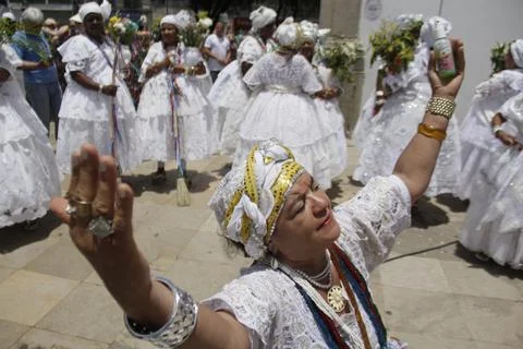 Procession of the wash of bonfim Stock Photos