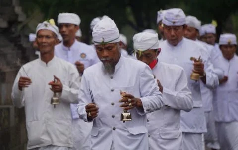 The procession of the Wedar Hayuning Penataran Stock Photos