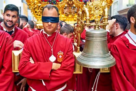 Processions during Easter Holy Week in Malaga Andalusia Stock Photos