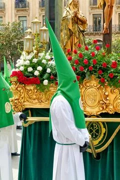 Processions during Easter Holy Week in Zaragoza, Spain Stock Photos