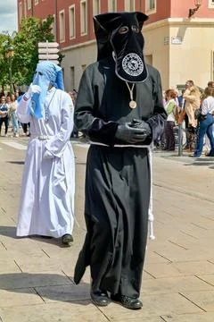 Processions during Holy Week in Zaragoza, Spain in spring Stock Photos