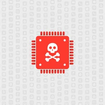 Processor Affected by Meltdown and specter Critical Security Vulnerabilities Stock Illustration