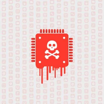 Processor Affected by Meltdown &amp; Spectre Critical Security Vulnerabilities Stock Illustration