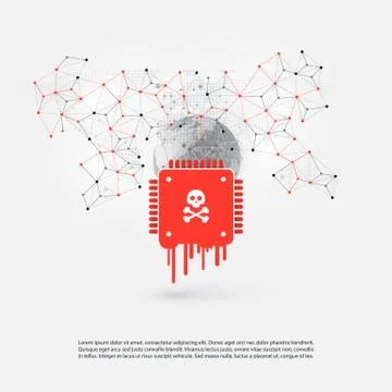 Processor Affected by Meltdown &amp; Spectre Critical Security Vulnerabilities Stock Illustration