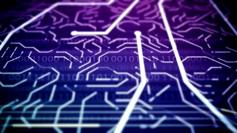 Processor among circuits and electronic components. Stock Footage 334024365