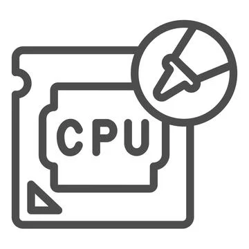 Processor and thermal paste in tube line icon, pcrepair concept, paste in tube 스톡 일러스트