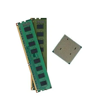 Processor back back of the micro processor and memory isolated on the whit... 写真素材