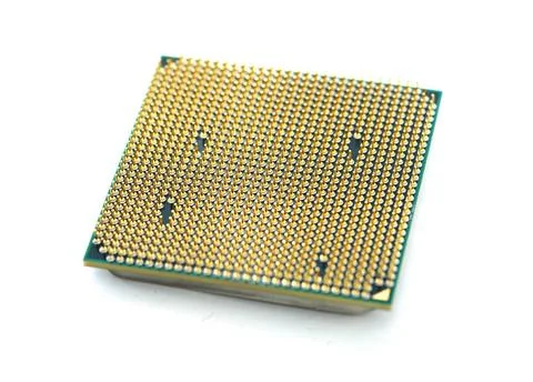 Processor back back of the micro processor isolated on the white backgroun... 写真素材