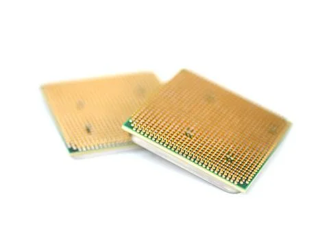 Processor back back of the micro processor isolated on the white backgroun... 写真素材