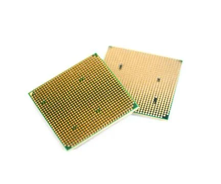 Processor back back of the micro processor isolated on the white backgroun... 写真素材