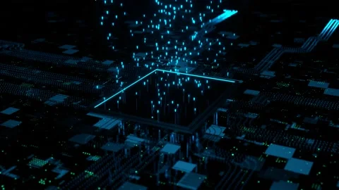 Processor based on artificial intelligence. CPU with AI. Stock Footage 229118476