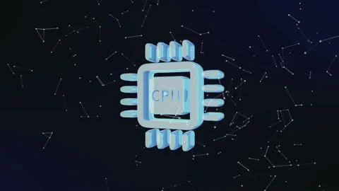 Processor being formed by revolving particles. Futuristic structure of plexus Video stock 93173850