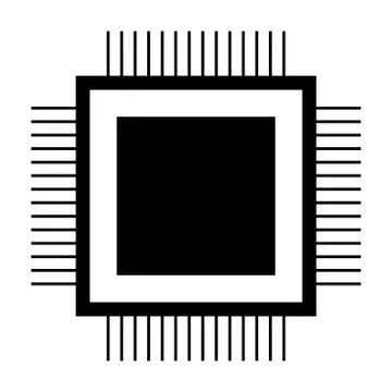 Processor the black color icon . Stock Illustration