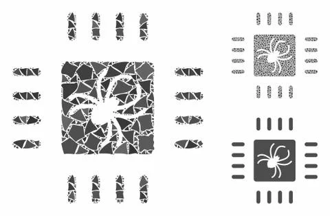 Processor bug Mosaic Icon of Joggly Elements Illustrazione stock