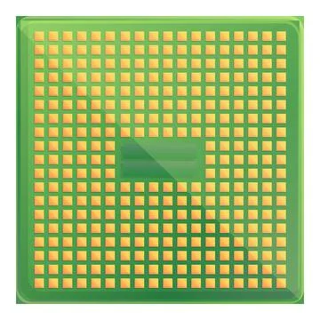 Processor card icon, cartoon style Stock Illustration