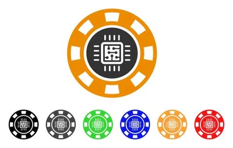 Processor Casino Chip Vector Icon イラスト素材
