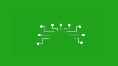 Processor Chip Circuit Board Green Screen Animation 4K Stock-Footage 332220192