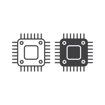 Processor chip, circuit. Vector icon template Stock Illustration