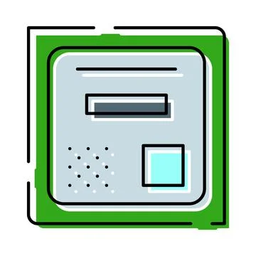 Processor chip color icon computing technology concept Stock Illustration