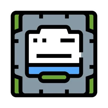 Processor chip computer hardware component motherboard socket 库存插图