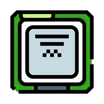 Processor chip computer hardware technology icon concept Stockillustratie