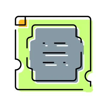 Processor chip computer hardware technology icon concept Illustrazione stock