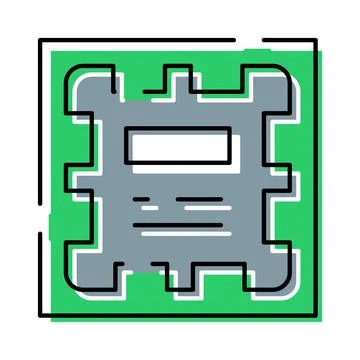 Processor chip computer hardware technology computing icon 스톡 일러스트