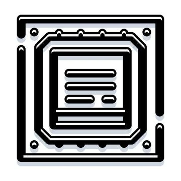 Processor chip computer hardware technology icon concept 库存插图