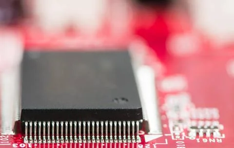 Processor chip on computer mainboard Processor chip on computer mainboard ... Stock Photos