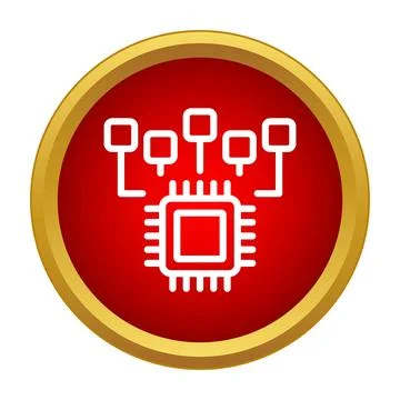 Processor chip distributing data connections icon イラスト素材