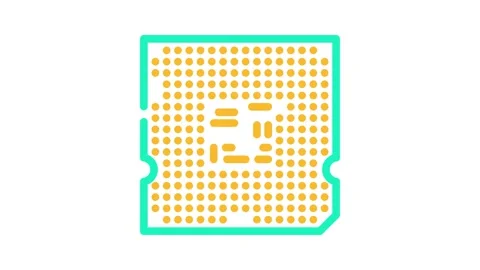 Processor chip gaming pc color icon animation Stock Footage 327269837
