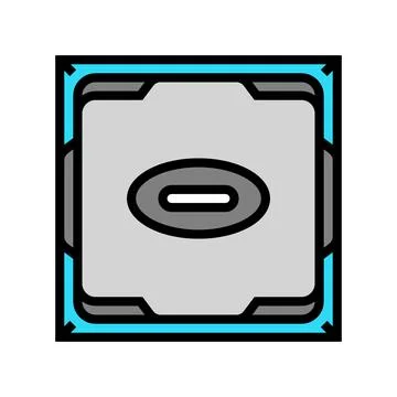 Processor chip gaming pc color icon vector illustration Stock Illustration