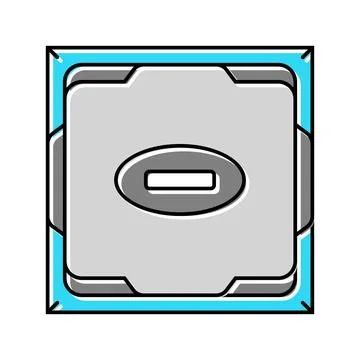 Processor chip gaming pc color icon vector illustration Stockillustratie