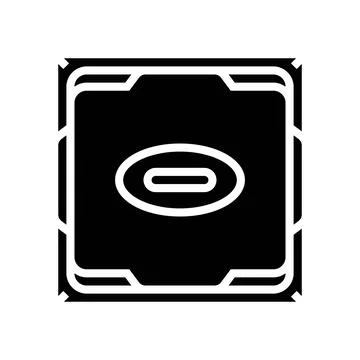 Processor chip gaming pc glyph icon vector illustration 스톡 일러스트