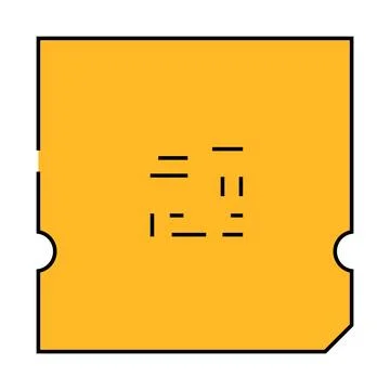 Processor chip gaming pc icon color illustration Illustrazione stock