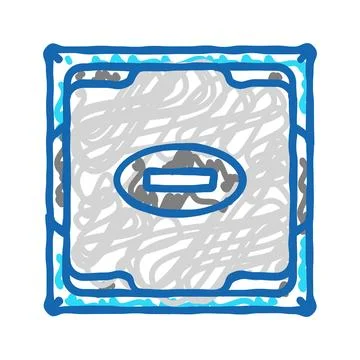 Processor chip gaming pc icon doodle illustration Stockillustratie