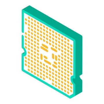 Processor chip gaming pc isometric icon vector illustration Stock Illustration