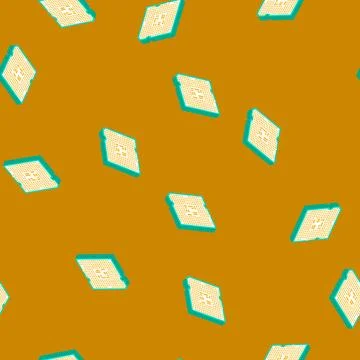 Processor chip gaming pc isometric icon seamless pattern 스톡 일러스트