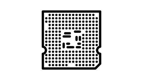 Processor chip gaming pc line icon animation Stock Footage 326763940
