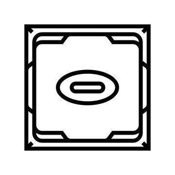 Processor chip gaming pc line icon vector illustration Stock Illustration